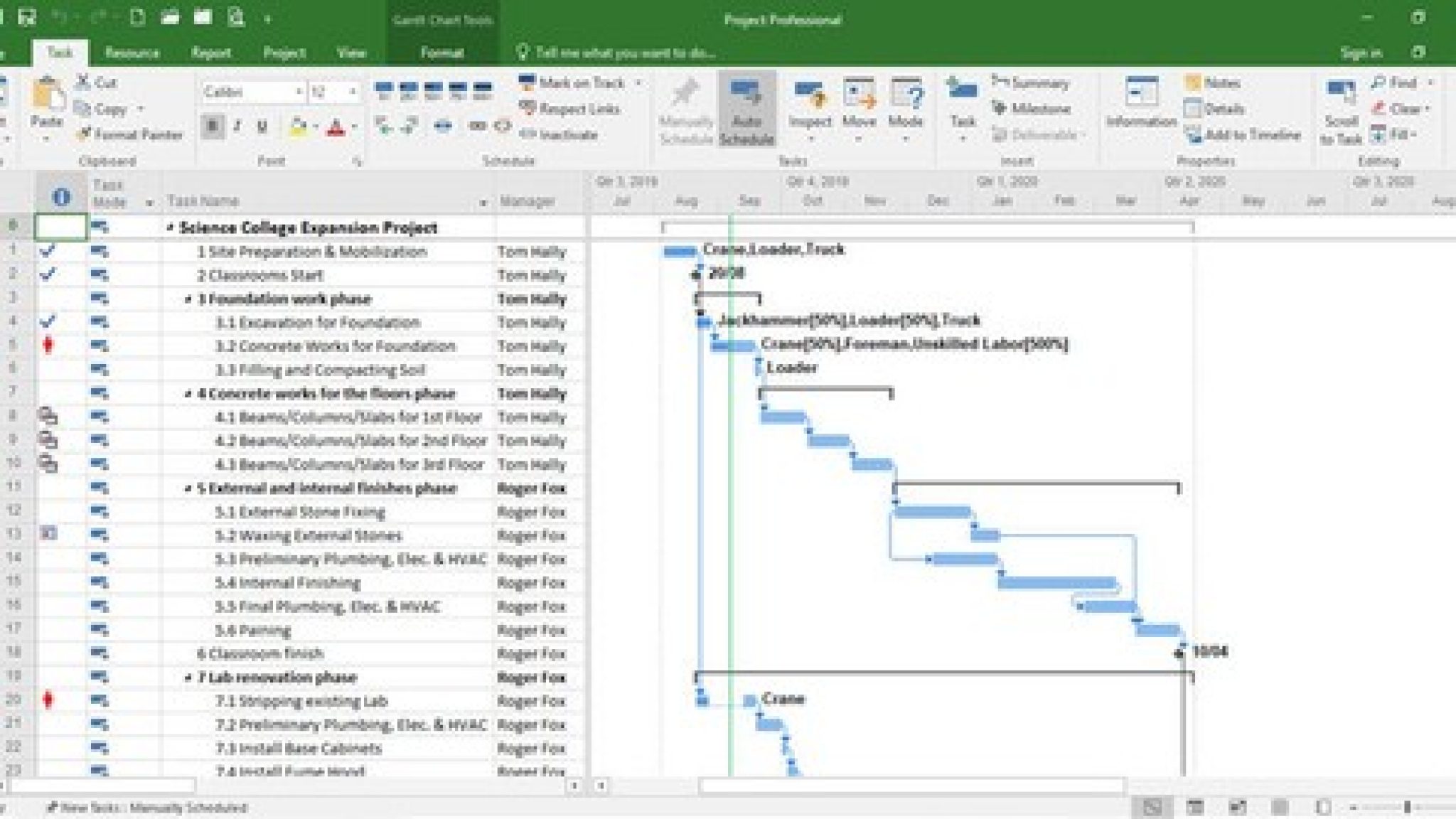 При создании нового проекта в ms project необходимо указать